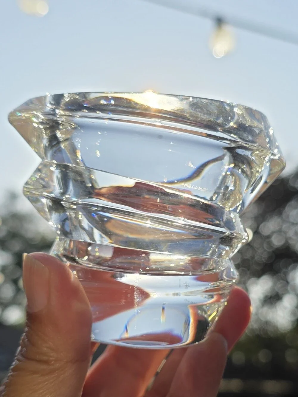 Nachtmann 24% Lead Crystal Votive Candle Holder Germany Signed